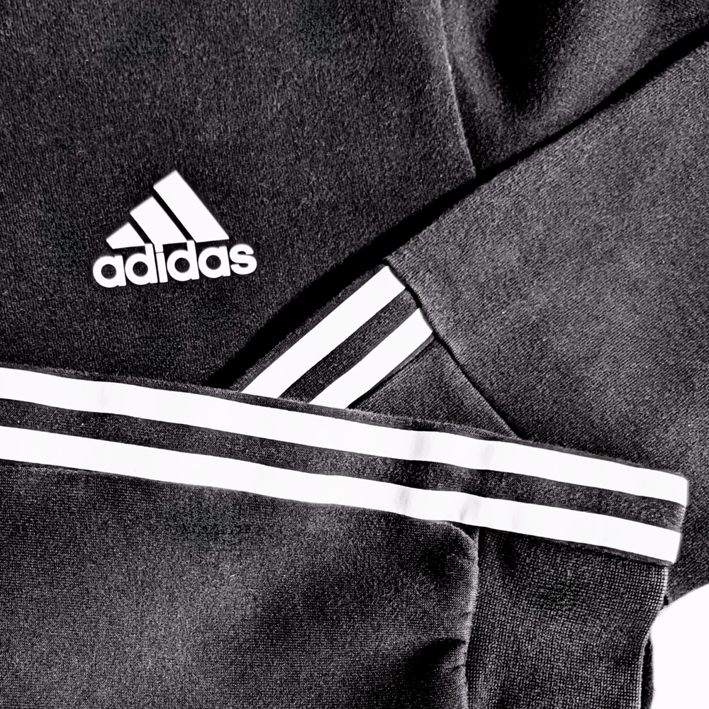 Adidas Black Sweatshirt with White Stripes